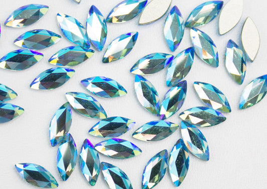 #2201 Marquise Aquamarine Shimmer 8×3.5mm